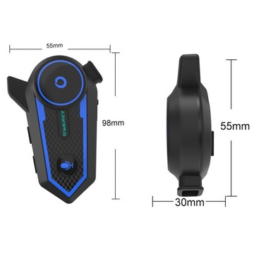 2x ИНТЕРКОМ ДЛЯ МОТОЦИКЛА BLUETOOTH 1000, IPX67 Bluetooth 5.2