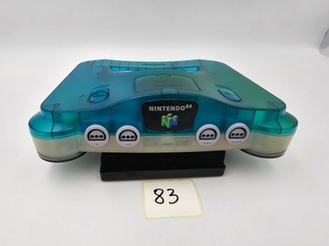 КОНСОЛЬ NINTENDO 64, ЕВРОПЕЙСКАЯ ВЕРСИЯ, ПРОЗРАЧНАЯ СИНЯЯ + ОРИГИНАЛЬНЫЕ АКСЕССУАРЫ