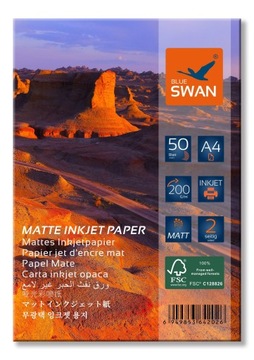 Papier fotograficzny matowy Blue Swan A4 200 g/m² 50 szt. dwustronny