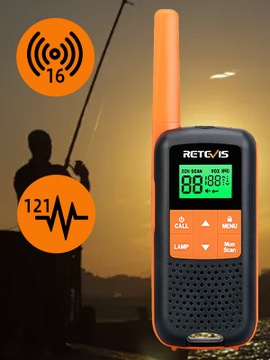Retevis RT649 Walkie Talkie PMR446 16 каналов VOX Светодиодный фонарик IP65 (2 шт)