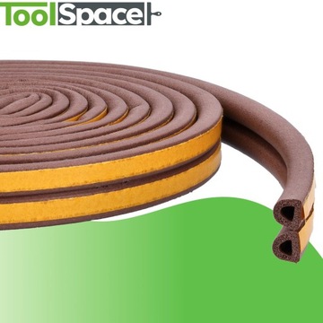 Самоклеящийся уплотнитель для окон Д 100 м КОРИЧНЕВЫЙ