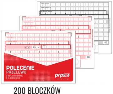 Polecenie przelewu 1+1 WP-2 80 kart - 200 sztuk