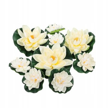 Lilia Wodna Zielona Home Decor Flor Loto 9 Szt
