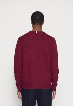 Sweter bordo z logo Tommy Hilfiger L