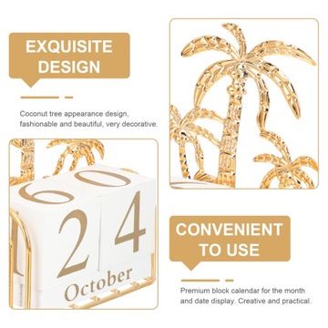 Calendar Decoration Square Desktop Perpetual Home for Digital Wrought Iron
