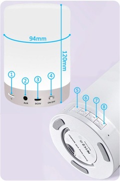 ЦВЕТНАЯ RGB СВЕТОДИОДНАЯ ЛАМПА С BLUETOOTH ДИСКО-ДИНАМИКОМ ДЛЯ ДЕТСКОЙ КОМНАТЫ