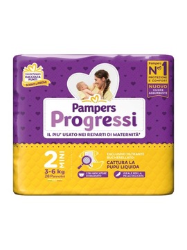 Pampers Progressi 2 Mini Pieluszki 3-6 kg 28szt.