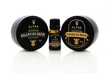 ZESTAW 2+2 pomada i balsam brody + GRATIS olejek 10 ml + pomada do ust men