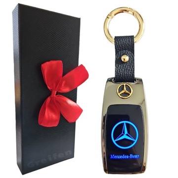 MERCEDES ZAPALNICZKA ŻAROWA ELEGANCKI BRELOK DO KLUCZY LOGO ETUI KOKARDA