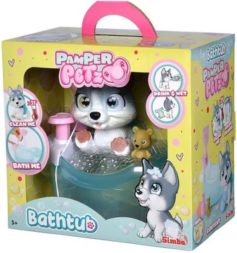 ФИГУРКА СОБАКИ ХАСКИ PAMPER PETZ ИЗ БАНДЫ ПОДГУЗНИКОВ С ВАННОЙ СИМБА