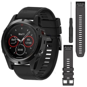 Garmin Fenix 5 Plus | Pasek Silikonowy | Czarny