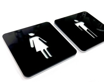 WC, TOALETA, PIKTOGRAM - 2 SZT ELEGANCKI KOMLET DAMSKI I MĘSKI WC