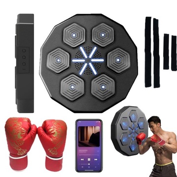 BOKS BOKSERSKA MASZYNA ELEKTRONICZNA BLUETOOTH MUZYCZNA ŚCIANIE + RĘKAWICE