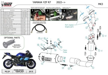 Полный выхлоп MIVV MK3 YAMAHA R7 2022/2024 Y.072.SM3C