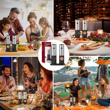 ЭЛЕКТРИЧЕСКАЯ МЕЛЬНИЦА ДЛЯ ПЕРЦА НАБОР ИЗ 2 МЕЛЬНИЦ ДЛЯ СОЛИ И ПЕРЦА С USB