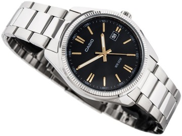 ЧАСЫ МУЖСКИЕ CASIO MTP-1302D-1A2VDF Серебряный браслет + КОРОБКА
