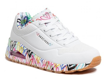 Buty Damskie Skechers 155506WHT UNO LOVING LOVE Białe 41