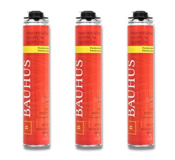 ZESTAW 3x PIANA montażowa pistoletowa 750ml Bauhus