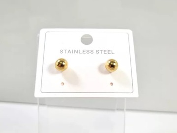 ПОЗОЛОЧЕННЫЕ СТАЛЬНЫЕ СЕРЬГИ ШАРОВАЯ СТОЙКА