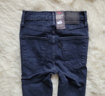 spodnie jeans LEVI'S Mile High Super Skinny W26 L30 PREMIUM granatowe