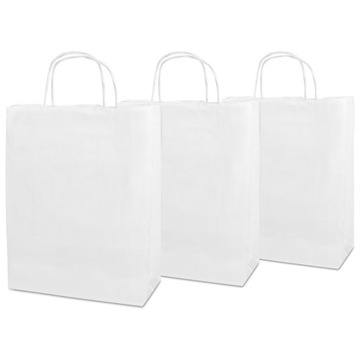 Torba Papierowa Torby BIAŁA Eko 24x11x32cm 250szt.