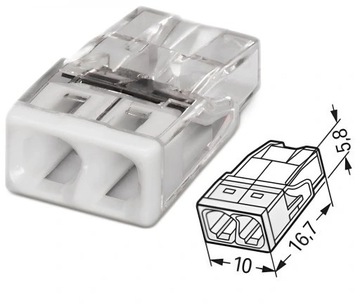 Szybkozłączka Wago zacisk instalacyjny 2x2,5mm2 DRUT 2273-202 1szt.