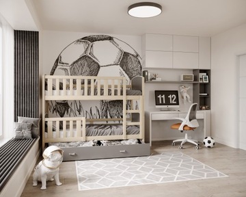 Łóżko piętrowe 160x80 szare TAMI