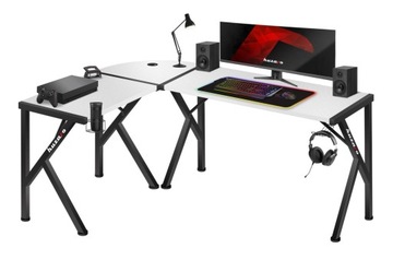 СТОЛ ИГРОВОЙ КОМПЬЮТЕРНЫЙ, УГЛОВОЙ, ИГРОВОЙ СТОЛ CARBON, РЕГУЛИРУЕМЫЙ, HUZARO