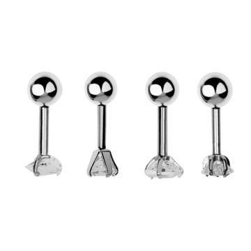 4szt Stalowa sztanga Cyrkon Chrząstka Tragus Lip Kolczyk Stud 1,2 mm