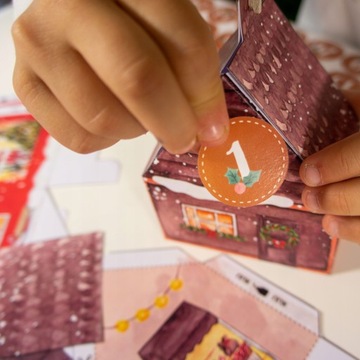 KALENDARZ ADWENTOWY 24 Domki Wioska Świąteczna DIY
