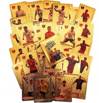 Набор из 10 подарочных золотых коллекционных футбольных карточек