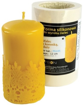 FORMA SYLIKONOWA do świec WALEC Z KORONKĄ DUŻY FS145