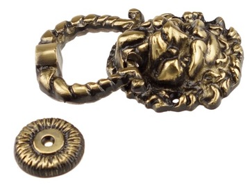 ДВЕРНОЙ МОЛОТОК, ЛАТУНЬ, ЛЕВ, ПАТИНА PL