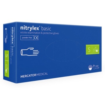 НИТРИЛОВЫЕ перчатки MERCATOR NITRYLEX BASIC синие r.S 100 шт.