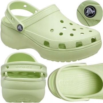 crocs damskie chodaki na platformie classic lekkie buty sportowe 41-42 w10