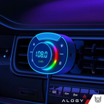 Bluetooth Audio FM MP3 BT передатчик USB QC 3.0 + C PD RGB Быстрое зарядное устройство