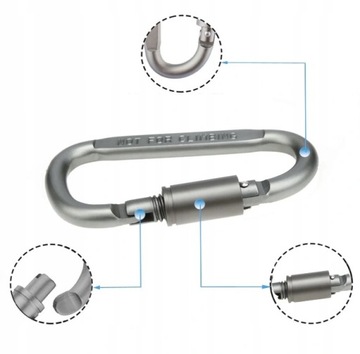 Карабин 80 мм алюминиевый навинчивающийся черный тип D