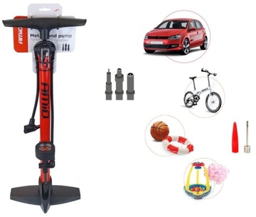 СТАЦИОНАРНЫЙ ВЕЛОСИПЕДНЫЙ НАСОС, МЕТАЛЛ, МАНОМЕТР AMIO