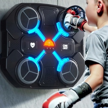 НАСТЕННЫЙ ТРЕНАЖЕР ПО БОКСУ RGB МУЗЫКА+1 ПАРА БОКСЕРСКИХ ПЕРЧАТОК