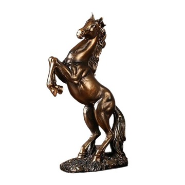Figurine Horse, Resin Statue Galloping Copper