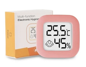 Mini RÓŻOWY LCD CYFROWY TERMOMETR HIGROMETR TEMPERATURA DOMOWY MIERNIK