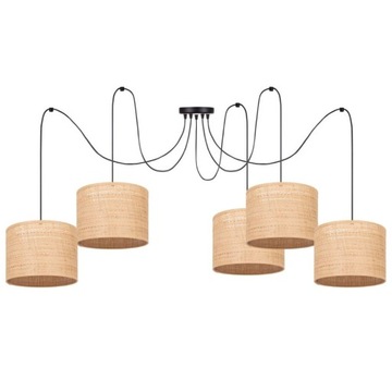 LAMPA WISZĄCA BOHO PAJĄK SPIDER ABAŻUR RATAN ETNO