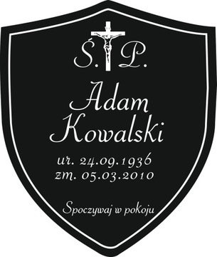 TABLICZKA NAGROBNA NAGROBKOWA grawer nierdzewna