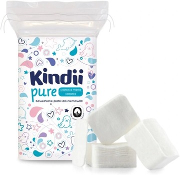 CLEANIC KINDII PURE Bawełniane PŁATKI DLA DZIECI zestaw 60 płatków