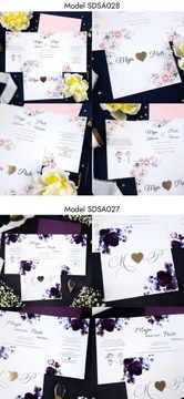 СВАДЕБНЫЕ ПРИГЛАШЕНИЯ, Сложенный гламур - 2 ШТ.