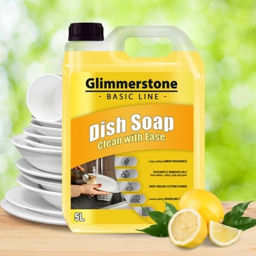 GLIMMERSTONE ЖИДКИЙ ГЕЛЬ ДЛЯ МЫТЬЯ ПОСУДА ЛИМОН - СОВРЕМЕННАЯ ФОРМУЛА - 5л