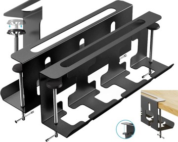 ORGANIZER UCHWYT na KABLE PRZEWODY pod BIURKO 2SZT