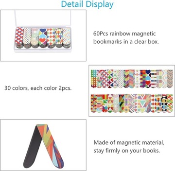60 шт. МАГНИТНАЯ ЗАКЛАДКА ДЛЯ ДЕТЕЙ, ПОДАРОК