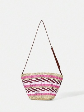 ЦВЕТНАЯ СУМКА НА ПЛЕЧЕ, СОЛОМНАЯ КОРЗИНА SHEIN