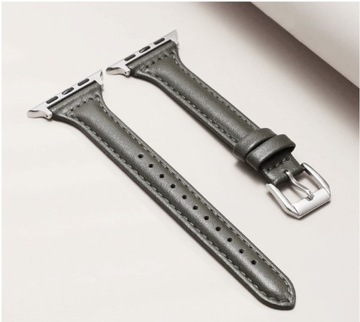 DAMSKI PASEK DO APPLE WATCH iWATCH iWATCHA Z EKOSKÓRY 38 40 41 mm SZARY